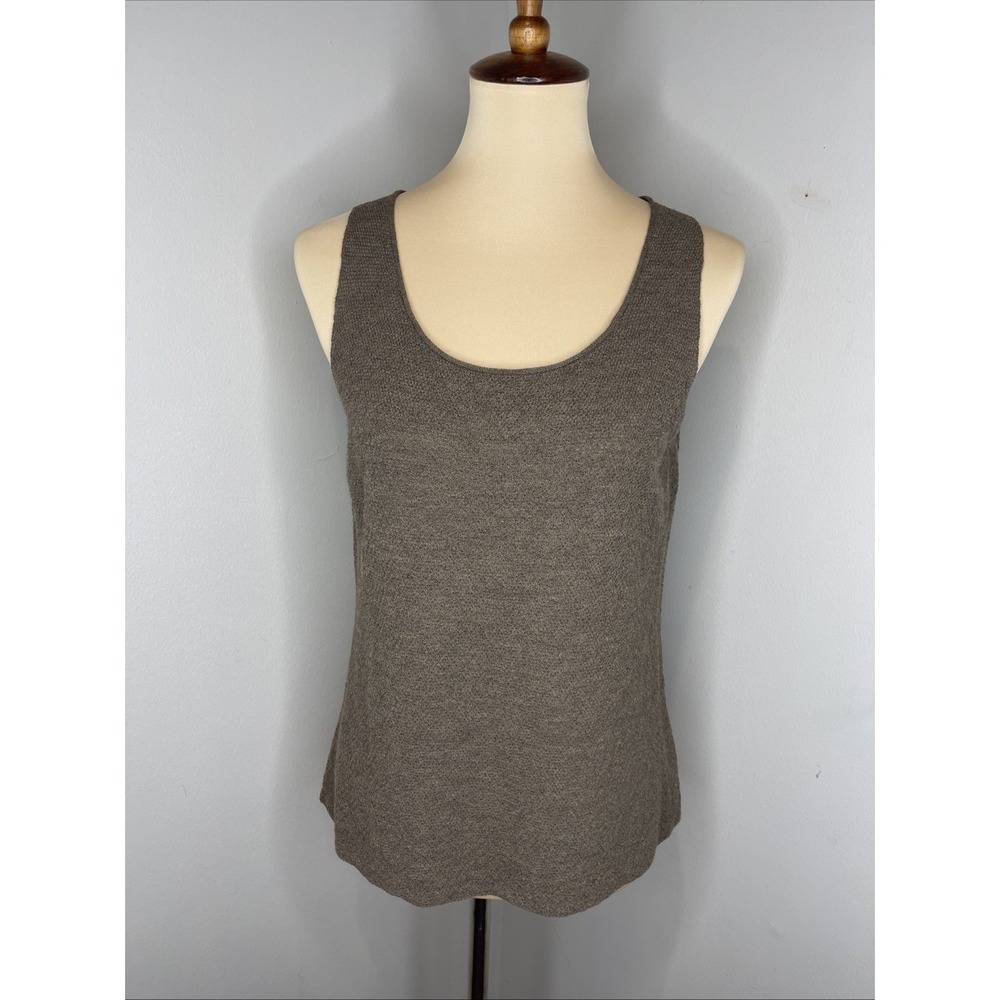 Eileen Fisher Sleeveless Brown Knit Wool Tank Medium M